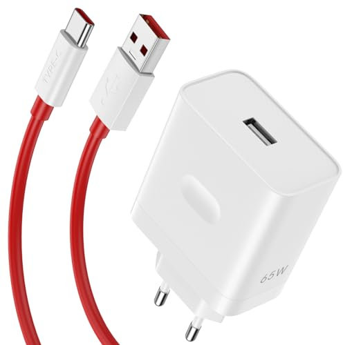 65W USB Ladegerät für OnePlus 11 13R 10T 9 Pro 8 5G, SUPERVOOC Schnelles Ladegerät USB mit USB C Ladekabel Netzteil Stecker mit Kabel Typ C 1M für OnePlus Nord CE 3 Lite Nord 3 2 Open Pad Realme Oppo