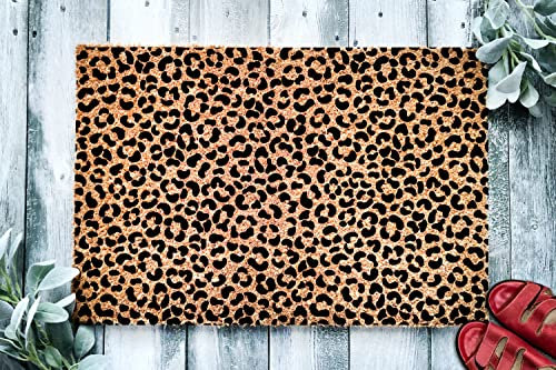 Felpudo con estampado de leopardo | Felpudo con estampado de animales | Felpudo de bienvenida | Regalo de inauguración de la casa | Regalo de amante | Nuevo hogar | Regalo de cierre para el hogar y la