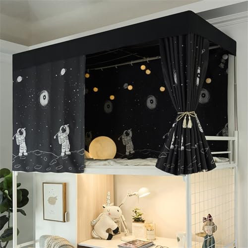 Treer Bettvorhang Hochbett Etagenbett Blackout Vorhänge Staubdicht Betthimmel Schlafsaal Bettvorhänge Schlafzimmer Studentenwohnheim Vorhang Bett Zelt (1.5x2m (1 Stück),Raum)