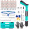 Manual Mini Nail Gun Kit with 150Pcs Nails, 5 Gears Adjustable Manual Air Nailer, Concrete Nail Gun for Ceiling/Wire Hider/Fixture Install Nail Shooting Machine Fastener Tools (Green)