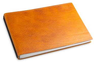 X17-A5+ Querformat Terminplaner/Organizer 2024-2025 | 18-Monats-Kalender | braun cognac, aus Leder. Nachfüllbar. Hefte: Wochenkalender Classic+2 Hefte (blanko, gepunktet), Made in Germany.