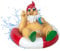 LB H&F Schwimmfigur Teichfigur Gartenzwerg Zwerg Wichtel schwimmt Teichdeko 20x15 cm Miniteich Gartenteich Dekofigur Garten Teich (Gartenzwerg)
