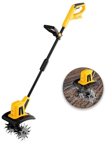 forestalk Cordless Garden Tiller Rotavator, For 20V Max Battery,Electric Powerful Soil Cultivator For Lawn,22Cm Working Width, 16Cm Tilling Depth, Weed Removal, For Garden, Vegetable Plots