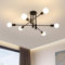 Dorlink Sputnik Ceiling Light, 6-Light Matte Black Flush Mount Ceiling Light, Industrial E27 Sputnik Chandelier, Mid-Century Light Fixture for Bedroom, Dining Room, Living Room, Kitchen