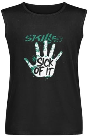 Skillet Band Mens Cotton Sleeveless T-Shirt Black Vest Tank Clothes Tees L