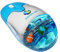 Frutiger Aero Aqua Mouse - Klarblau USB-C Wiederaufladbare Kabellose & Bluetooth Optische Retro-Computermaus mit Flüssigkeitsbereich und Schwimmern (Globus, Clownfisch)