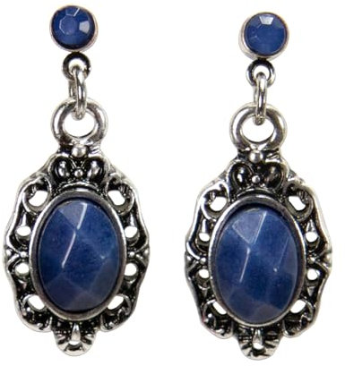 Alpenflüstern Trachten-Ohrstecker Trachtenstein - Damen-Trachtenschmuck, Trachten-Ohrringe (blau) DOR068