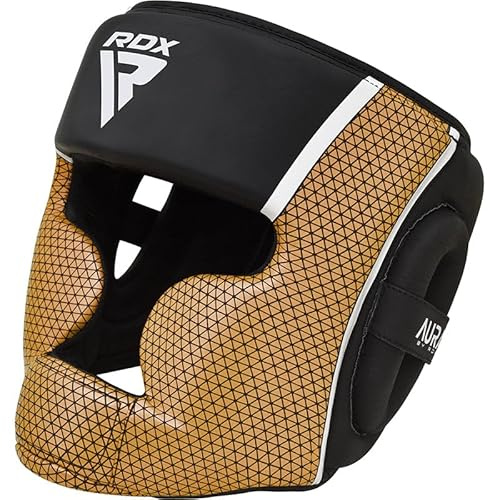 RDX Unisex-Adult HGR-T17BGL-XL+ Head Guard, Black/Golden, XL
