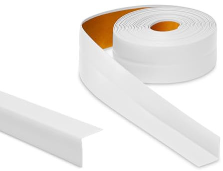 PRIMO Weichsockelleiste Selbstklebend 18 x 18mm, Weiß - Länge: 5m - Sockelleiste für Küche und Badezimmer, Fußleiste Selbstklebend aus PVC, Knickleiste