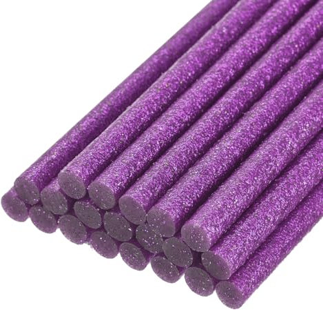 QUARKZMAN 20 Stück Heißklebestifte 7mm x 200mm Heißklebesticks Bunt Heißklebepistole Sticks Heißkleber Klebestifte Klebstoff für DIY Kunsthandwerk AbdichtungGlitzer Lila