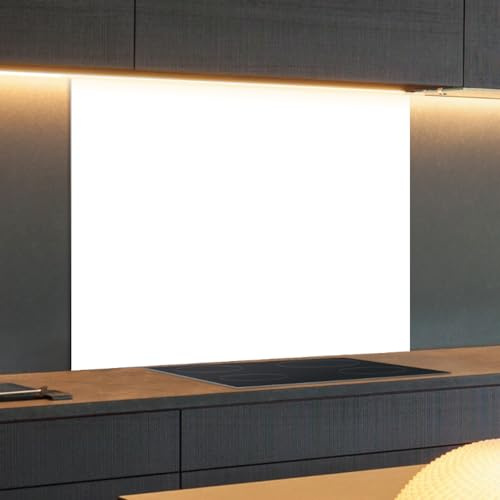 Spritzschutz Küchenrückwand Glas 90 x 40 cm Weiß, Küchenwand Wandschutz, Herd Spritzschutz, Rückwand Küche Glas, Pfannenspritzschutz - RUECKWAND24