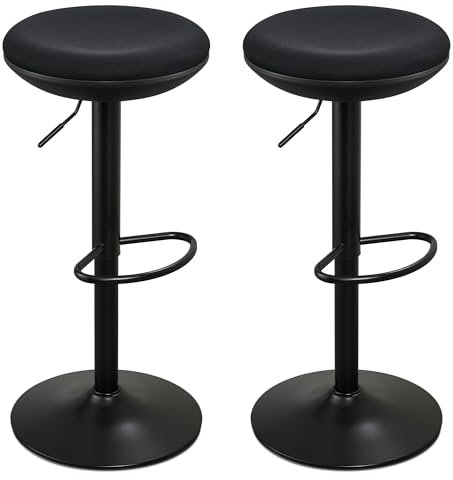 IWMH Stehhocker Höhenverstellbar, Bürohocker Ergonomischer, 360° Drehbarer Stehhilfe ohne Rückenlehne, hocker für Büro, Schlafzimmer, Küche, Wohnzimmer (Schwarz*2)