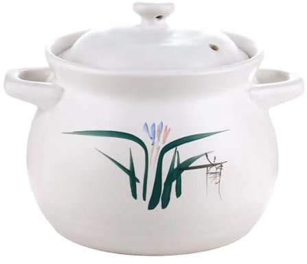 MGHRUE Clay Pot for Cooking, Japanese-Stone Pot with Lid, Ceramic Casserole Hot Pot Bibimbap And Soup, Clay Soup Pot, Heat-Resistant Earthen Pot for Kitchen Cookware,7L