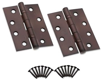 Infinity Decor 100 mm (100 mm) gealterte Bronze CE11 Brandschutz-Kugellager-Scharniere, Paar – Stahl-Türscharnier-Set für Innen- und Außentüren