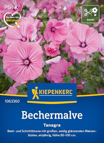 Kiepenkerl Bechermalvensamen Tanagra 1063360 - Beet- und Schnittblume mit großen, seidig glänzenden Malvenblüten - Pflanzen, Blumensamen, Saatgut