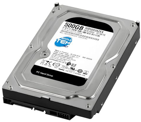 SIMPLETEK - WD5003AZEX Hard Disk HDD 500GB 3,5 SATA, per Desktop, DVR, NAS e PC (Ricondizionato)