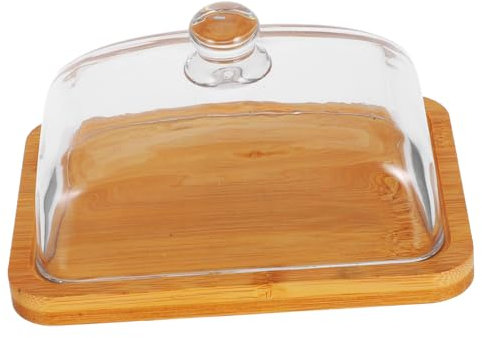 PEPLAYTAL Mantequera Rectangular De Vidrio Con Tapa Plato Para y Postres Almacenamiento Seguro y Elegante Para Uso Diario La Cocina