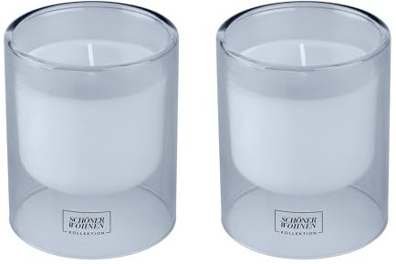 Schöner Wohnen Kollektion Duftkerze Mod. Soft Cotton L, 2er Set wohlig frischer Duft Weiß