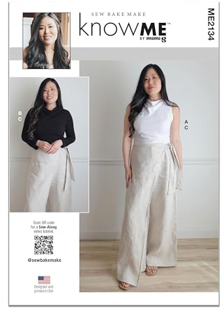 Know Me Sewing Pattern ME2134K5 Misses' Trouser and Knit Top with Sleeve Variations by Sew Bake Make K5 (8-10-12-14-16)