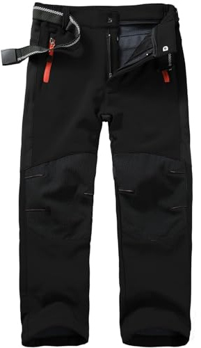 Pantalon de ski softshell pour enfant - Pantalon cargo doublé - Pantalon thermique - Pantalon de neige - Pantalon d'hiver - Pantalon de randonnée