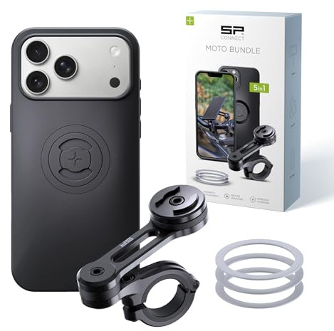SP CONNECT Moto Bundle | SPC+ | kompatibel mit iPhone 17 Pro Max | Handyhalter für Motorrad Bike Moped Roller | Gadget Halterung für Navi