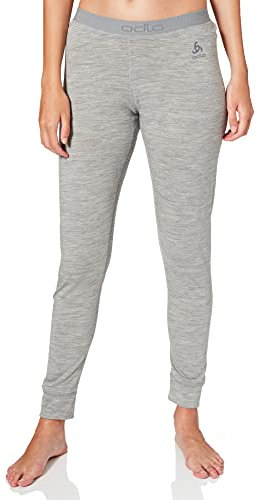 Odlo Damen Funktionsunterwäsche Lange Hose 100% MERINO 200 GRAMM, grey melange - grey melange, S