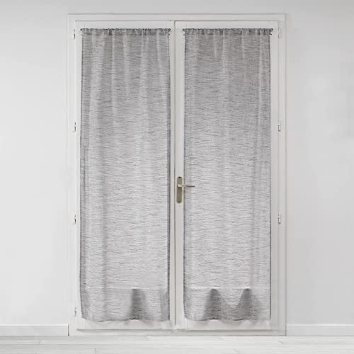 Douceur d'Intérieur Milza - Coppia dritta con passante, 2 x 70 x 200 cm, colore: Antracite