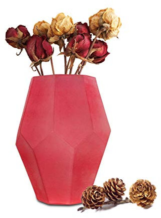 Sendez Vase à fleurs Sofia XXL 4,8 l - En verre - Rouge