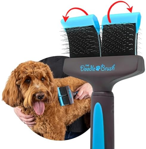 The Doodle Brush - Slicker Dog Brushes for Grooming Long Haired Dogs, Flexible Dog Grooming Brush Set for Cavapoo, Poodle Comb, Labradoodle, Goldendoodle, Cockapoo Gifts - Double Head Detangler
