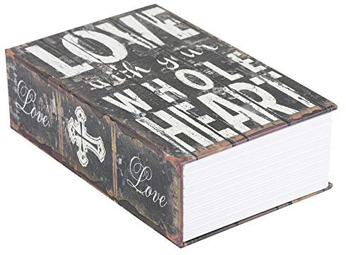 Diyeeni Simulation Book Safe Kreatives Buch Safe Box Money Jewelry Collection Aufbewahrungskoffer mit Kombinationsschloss, für Zuhause, Büro, Geschäft, Schulheim und persönlichen Bereich. (Liebe)