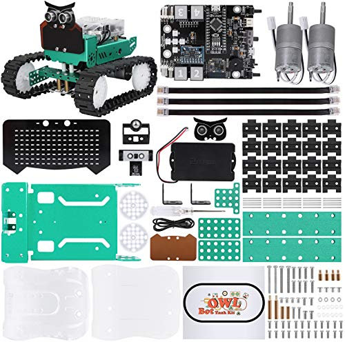 ELEGOO Robot Toy Owl Smart Robotic Car Kit Plus Compatible with Arduino, Educational STEM Kits Toy, Obstacle Crossing, Ultrasonic Sensor, Intelligent Robot Toys for Kids