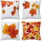 AMZQJD 4 Stück Kissenbezug Herbst Ahornblatt Muster Dekorative Kissenhülle Baumwolle Leinen Sie Kissenbezüge (40 x 40 cm, Gelb Ahornblatt)