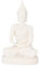 Buddha Statue Meditieren Sitzende Buddha Statue Schnitzen Figur Handwerk für Home Office Hotel Dekoration Tisch Ornament(White)