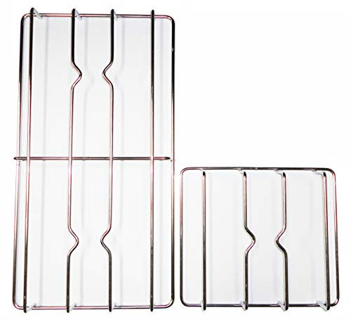 Samet Kit 2 griglie in filo cromato colore inox 433 x 230 mm. 202 x 230 mm. per cucina piano cottura 3 fuochi a gas con piastra elettrica - F4709/KIT