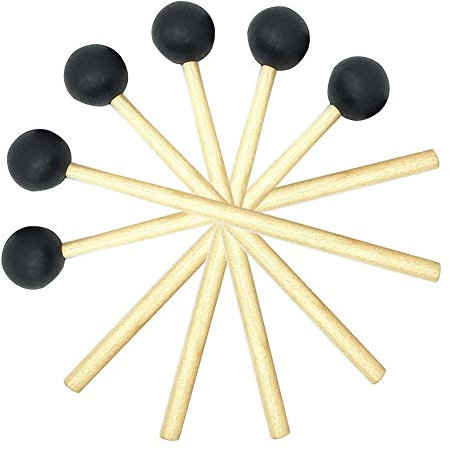 Bogoro Percussion Marteau, 6 Pièces Instrument de Percussion Marteau, Maillets de Percussion, Maillets Marimba à Percussion, Bois Maillet Baguettes, pour Instrument Glockenspiel, Xylophone