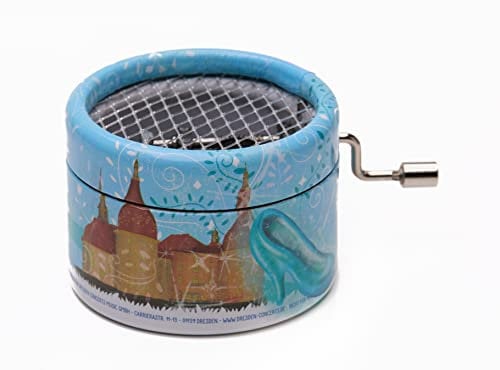 KURBELWERK Spieluhr mit der Titelmelodie zum Fim DREI HASELNÜSSE FÜR ASCHENBRÖDEL, Mini-Drehorgel, Spieldose, Musik Box schönes Geschenk mit sichtbarer Walze