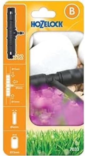 HOZELOCK - Micro Irrigation Reducing T-connectors ø 13mm (1/2) to ø 4mm : Design to Quickly and Easily Fit, UV- Resistant [7033 0012], Black