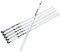 PNJB, 60cm BBQ Barbecue Grilling Kebab Flat Skewers, Reusable Grill Skewers Sticks Set, Flat Metal Shish Kebab Skewers, Ergonomic Handle, for Outdoor Camping, Cooking Tools (6xPCS)