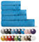 Bassetti Morbido Asciugamano Asciugamani 480 gr 100% Cotone Set da 5 pz (2 da 58x105 cm + 2 da 38x55 cm + 1 da 70X140 cm) - Collezione MONIQUE - OCEANO BN