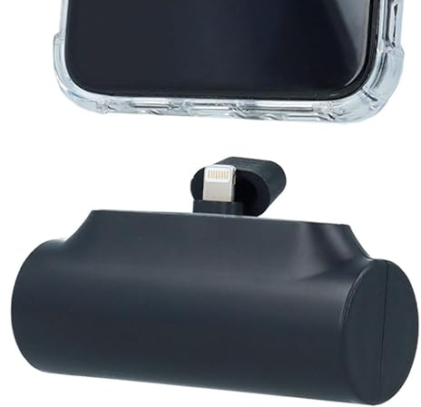 Mini Power Bank 5000mAh [BATERÍA EXTERNA] [Cargador Portátil] Pequeña y Ligera [VARIOS DISEÑOS]. Compatible con iOS,15/15 Pro/14/14 Pro Max/13/13 Pro Max/12/12 Pro Max/11Pro/XS/XR/X/8/7(Tipo C, Negro)