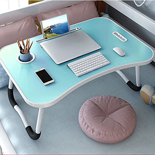 Laptop-Ständer fürs Bett, tragbarer, Faltbarer Schoßbett-Schreibtisch, tragbarer Stehpult mit Getränkehalter, für Couch/Sofa, Arbeiten/Lesen, 60 x 40 x 28 cm (23,6 x 15,7 x 11 Zoll), mit Tas