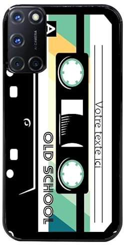 Taperso Coque Noire pour Oppo A72 4G Cassette avec Votre Texte