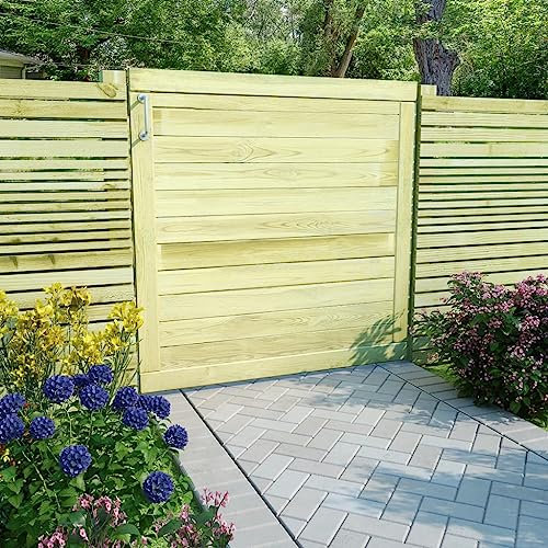 ShGaxin Puerta de Valla, Puertas Metalicas Exterior, Puerta Jardin, Valla De Jardin, Puerta De Jardín, de Madera de Pino impregnada 100x100 cm