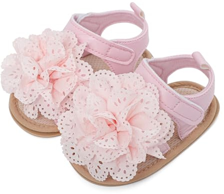 LACOFIA Baby Girls Sandals Infant Summer Shoes Anti-Slip First Walking Shoes