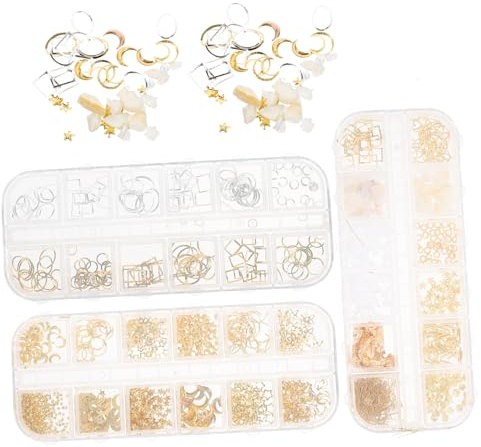 Harz Füllstoff für Schmuck Bastler, 3 Boxen Legierung, 13x5x1cm | Mischform Satz für Epoxidharz, Glatte Glänzende Oberfläche, für Armbänder, Scrapbooking und Werkstatt