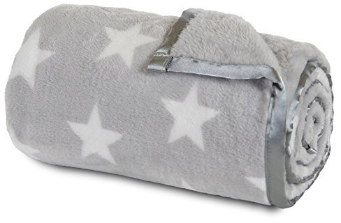 babybay Kuscheldecke, hellgrau Sterne weiß