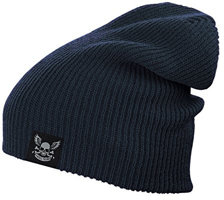Skulltribe Mütze The Opie Heavy Duty Long Beanie dunkelblau Einheitsgröße Extra-Länge