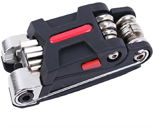 EASY BIG Bike Multifunction Tools 15-Function Bicycle Multitool with Hex Keys, Spoke and Wring Wrenches, Screwdrivers, Tire levers and Chain Rivet Extractor (Black)