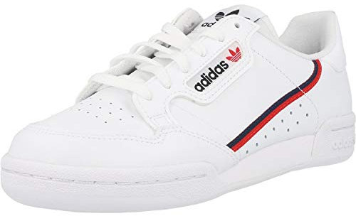 Adidas Continental 80 J Gymnastikschuhe, Weiß (FTWR White Scarlet Collegiate Navy), 38 EU