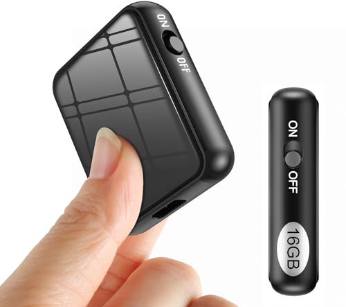TDW Mini Diktiergerät, Mini Aufnahmegerät 16GB Diktiergerät mit Mikrofon Stimmenaktivierung Klein Abhörgerät Voice Recorder für Aufzeichnung Vorlesung Treffen Interview, Schwarz